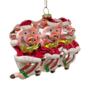 Dancing Pig Christmas Tree Bauble