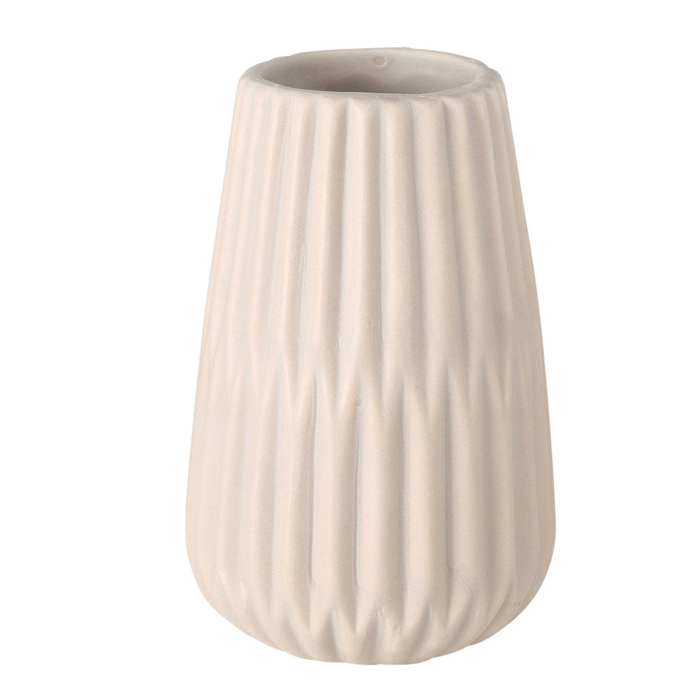 Set 2 Esko Beige Ceramic Porcelain Bud Vases