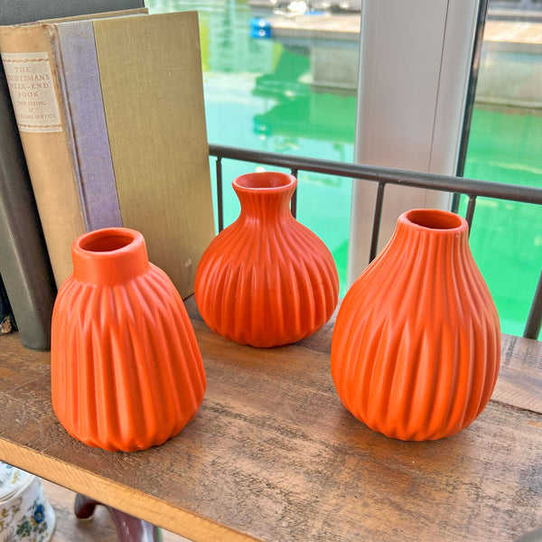 Orange Bud Vases for the Home