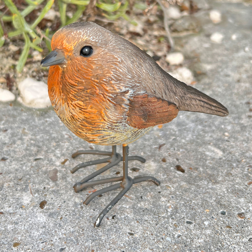 Pair of Robin Bird Garden Ornaments