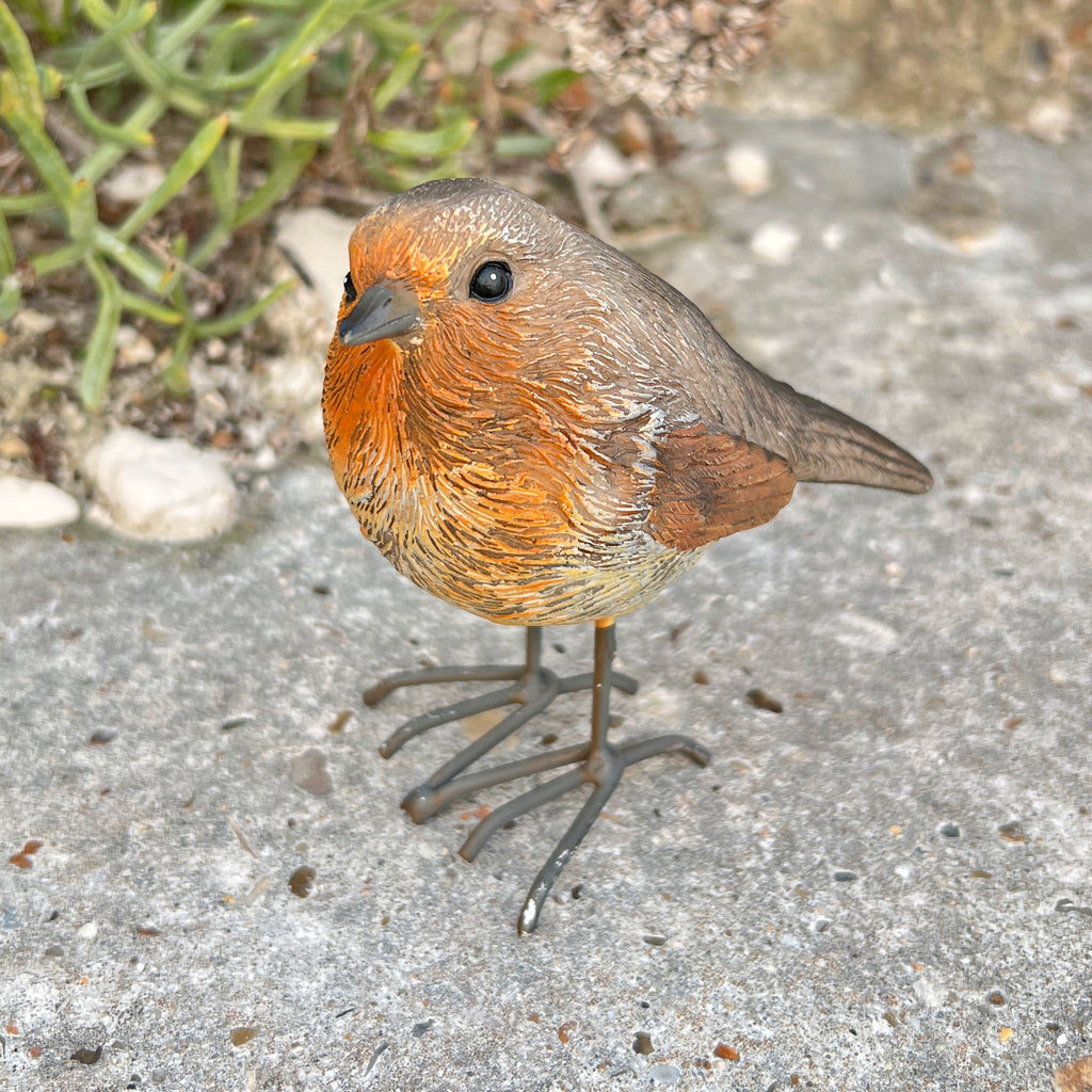 Pair of Robin Bird Garden Ornaments