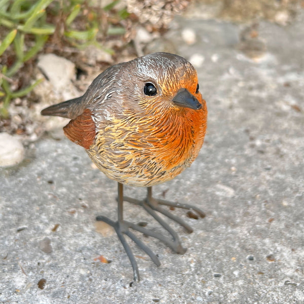 Pair of Robin Bird Garden Ornaments