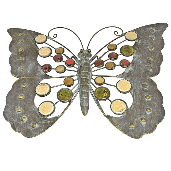 Wall Mountable Garden Butterfly Ornament with Stones