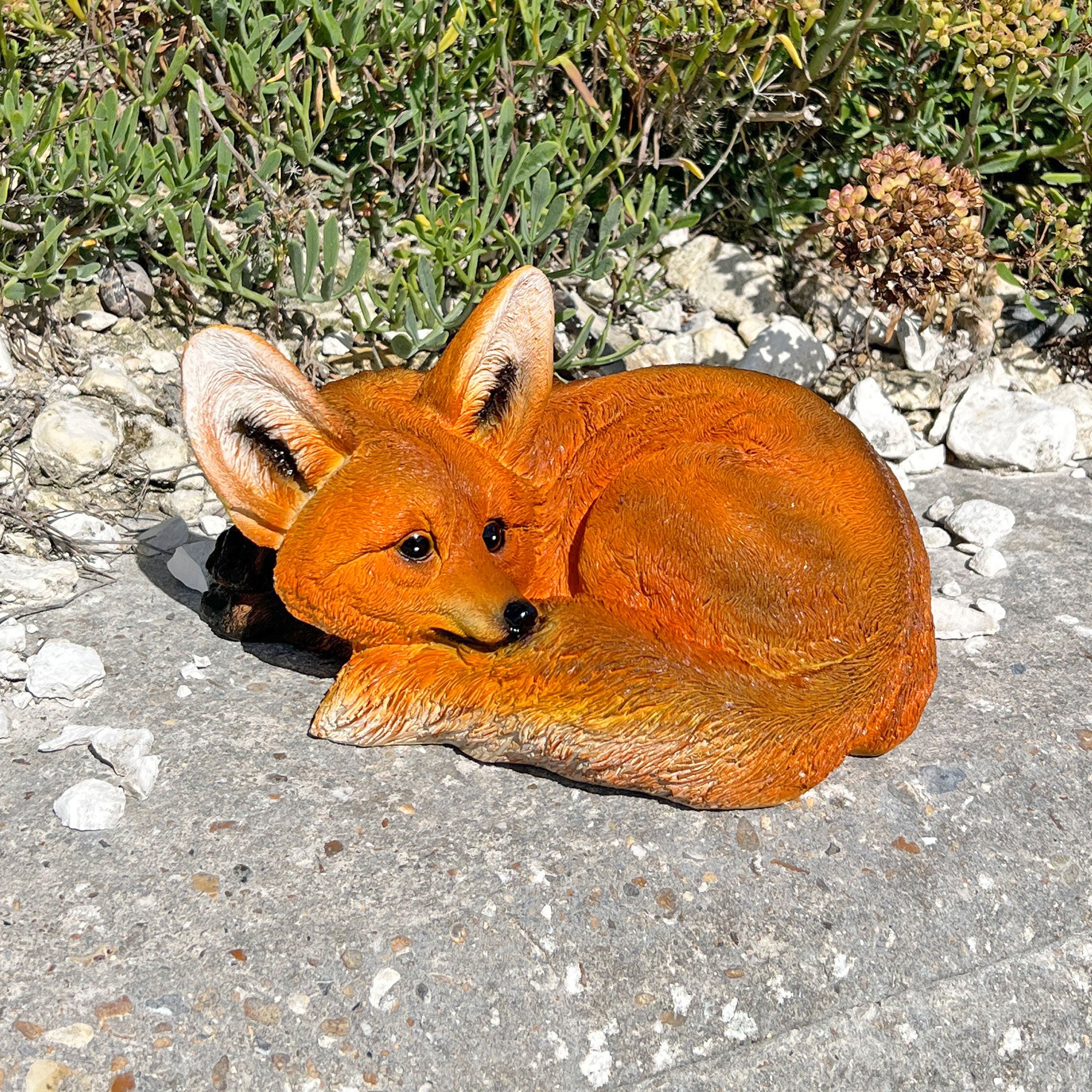 Realistic Laying Red Fox Garden Animal Ornament