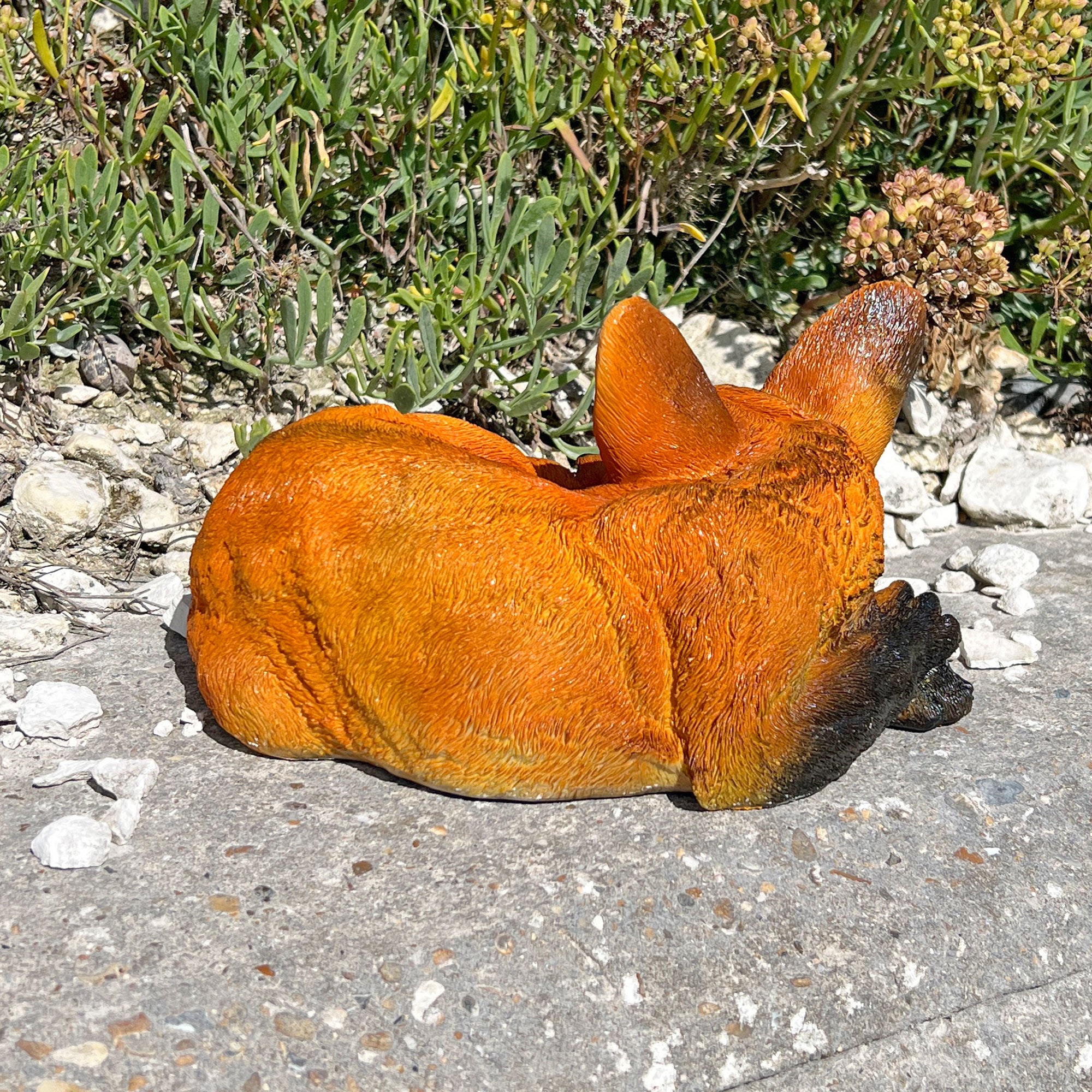 Realistic Laying Red Fox Garden Animal Ornament