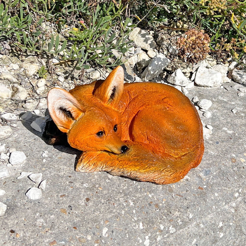 Realistic Laying Red Fox Garden Animal Ornament
