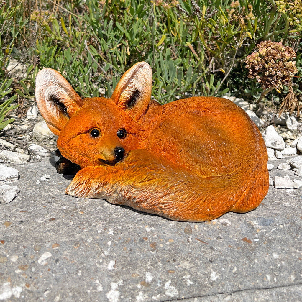 Realistic Laying Red Fox Garden Animal Ornament