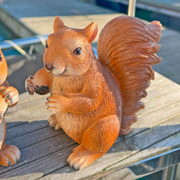 Pair of Realistic Red Squirrel Garden Animal Ornaments