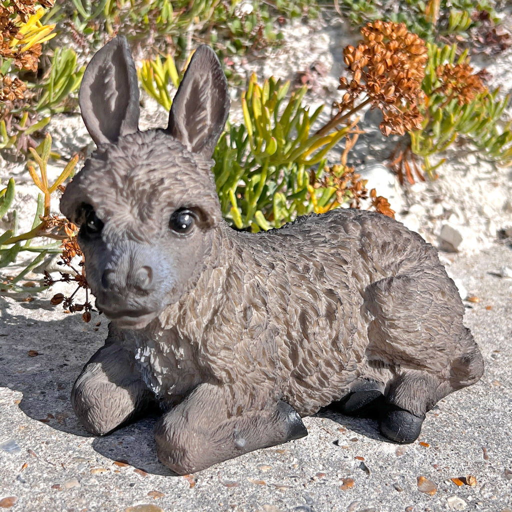 Donkey Garden Ornament Laying Outdoor Animal Statue