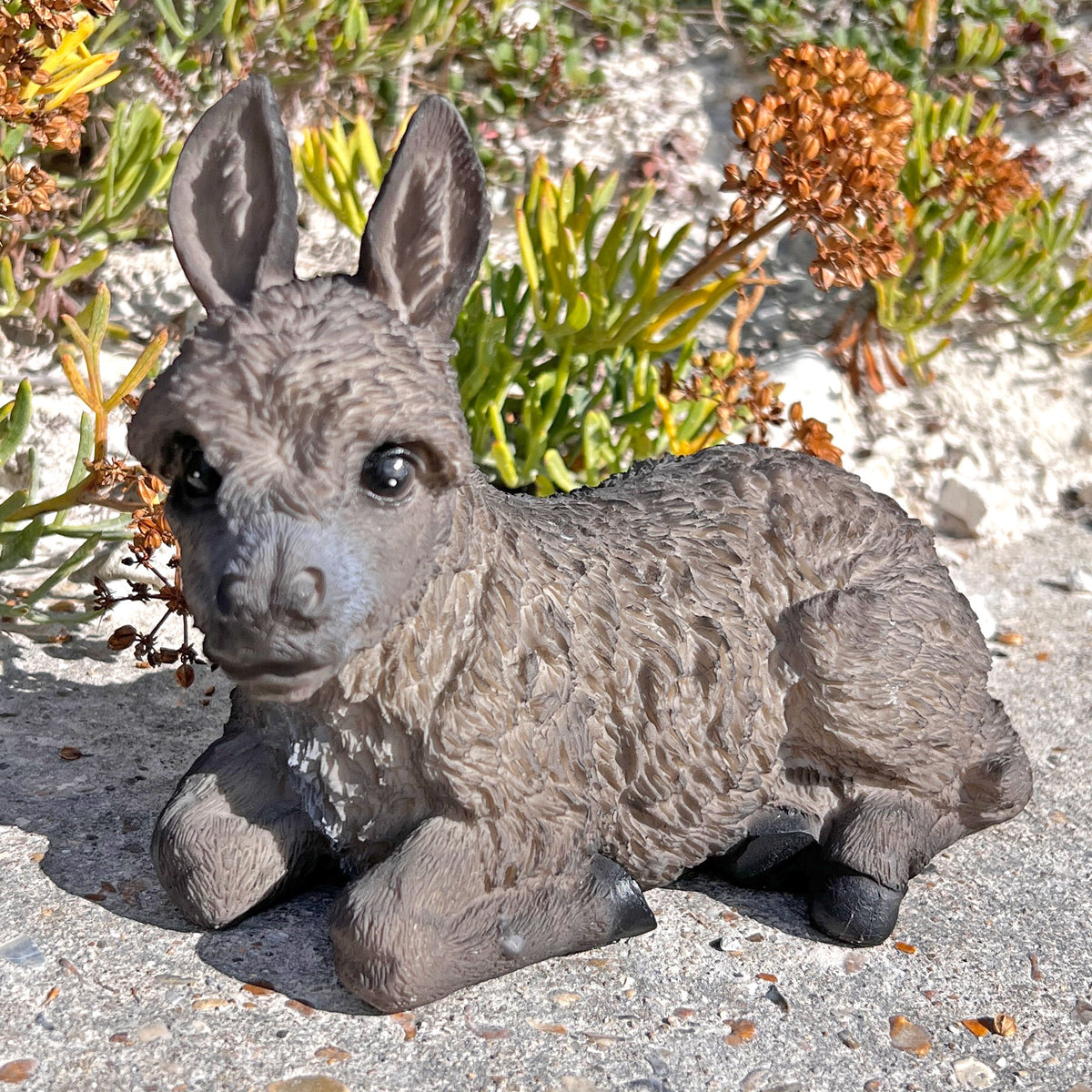 Donkey Garden Ornament Laying Outdoor Animal Statue