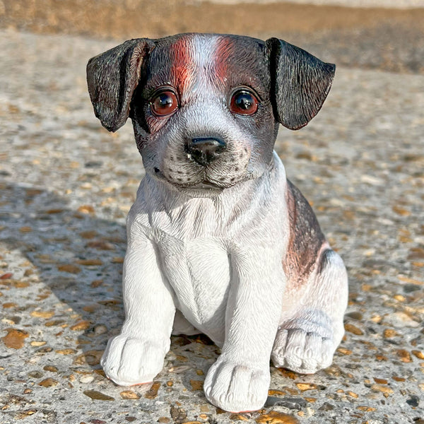 Sitting Black Jack Russell Terrier Puppy Dog Garden Animal Ornament