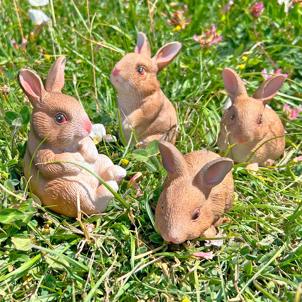 Set of 4 Small Rabbit Garden Animal Ornaments