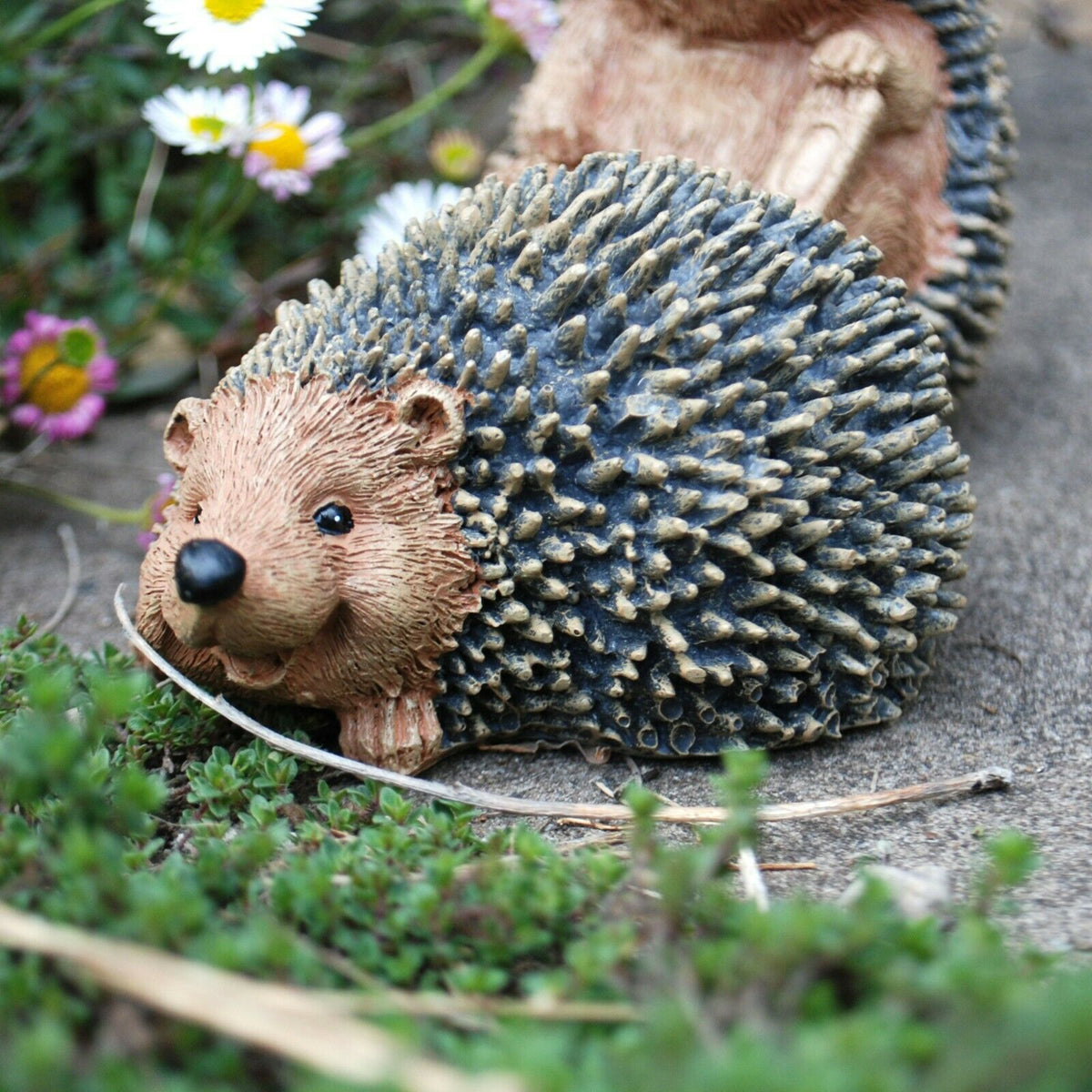 Set of 3 Hedgehog Animal Garden Ornaments