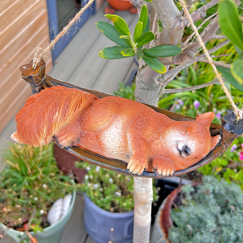 Sleeping Hanging Squirrel Animal Garden Ornament