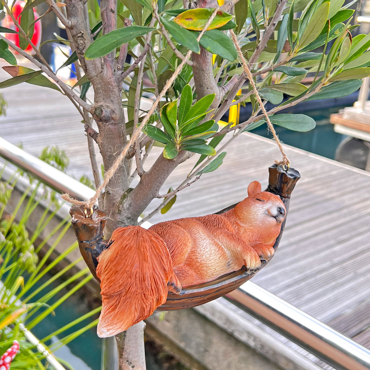 Sleeping Hanging Squirrel Animal Garden Ornament