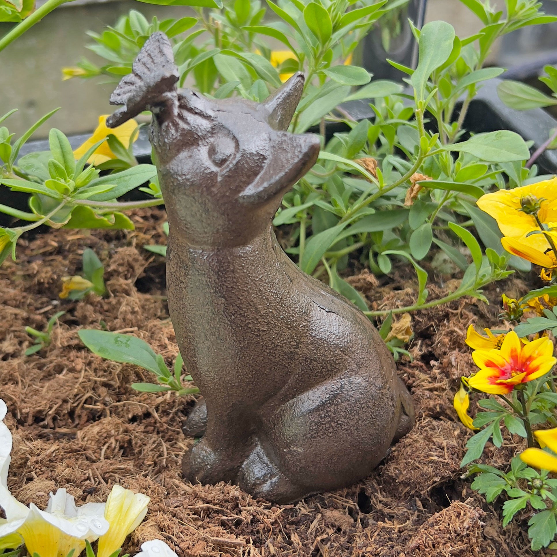 Sitting Cast Iron Cat Garden Animal Ornament