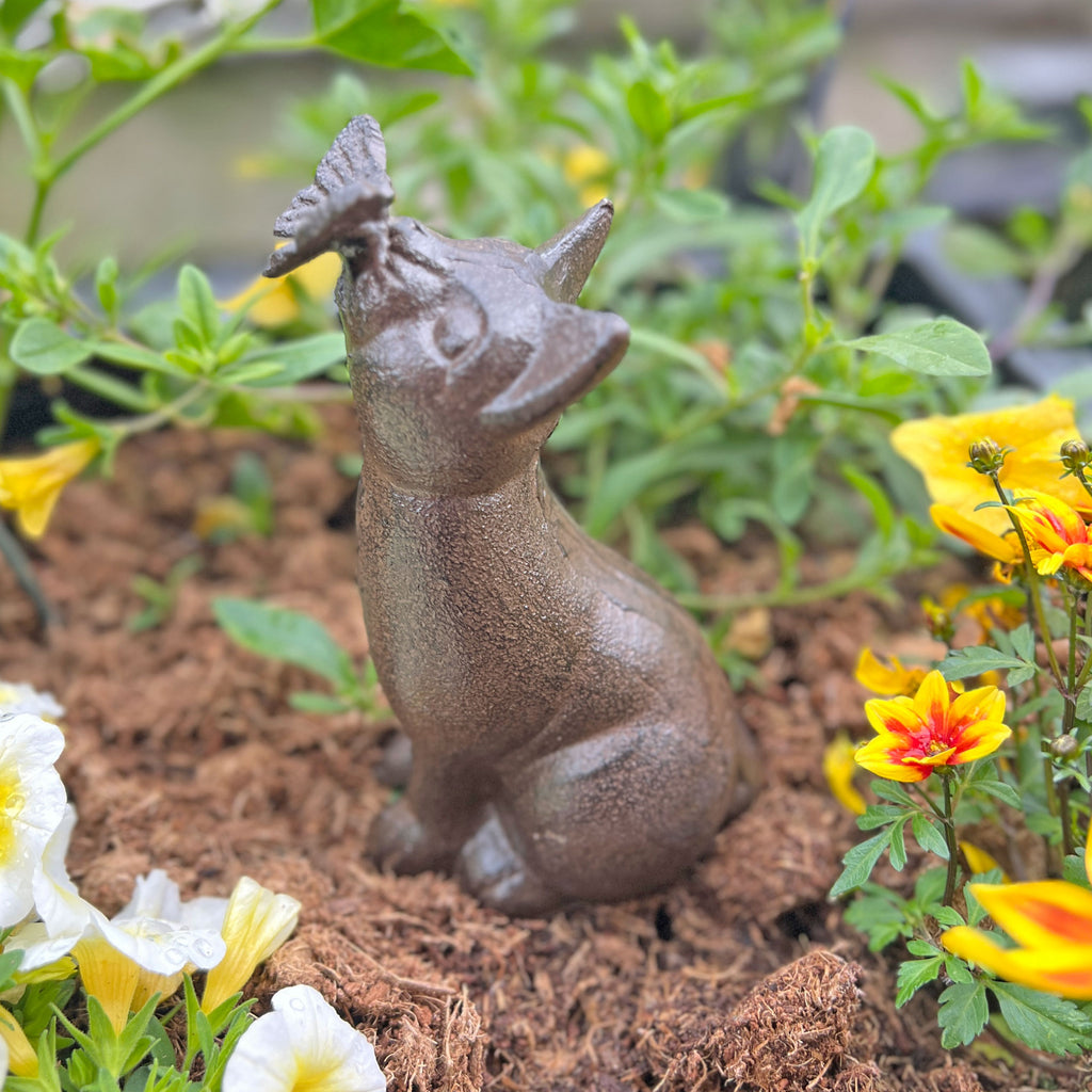 Sitting Cast Iron Cat Garden Animal Ornament
