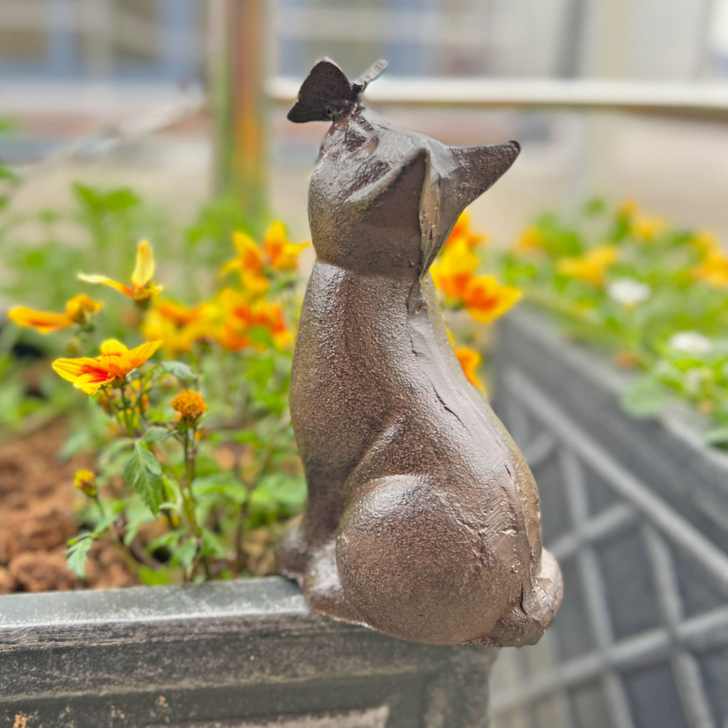 Sitting Cast Iron Cat Garden Animal Ornament