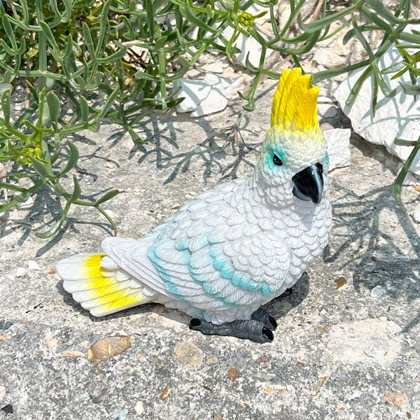 Realistic White Cockatoo Parrot Garden Bird Ornament