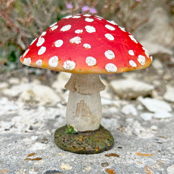 Set of Four Red Mushroom Toadstool Garden Ornaments