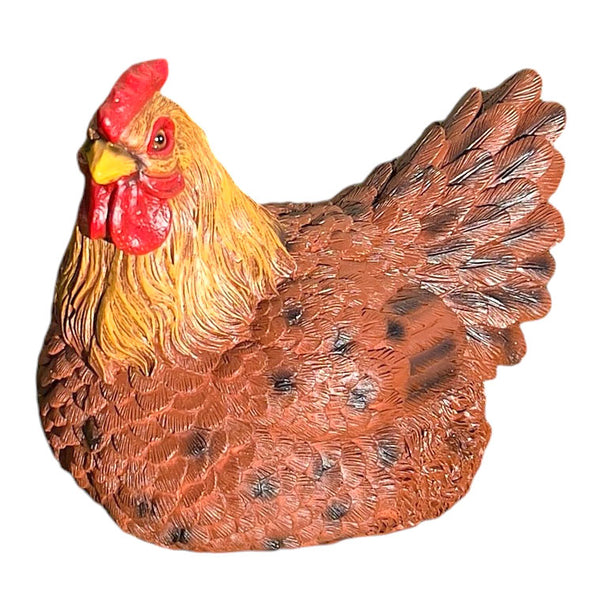 Brown Chicken Garden Ornament