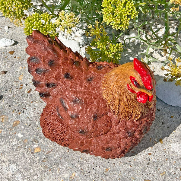 Brown Chicken Garden Bird Ornament