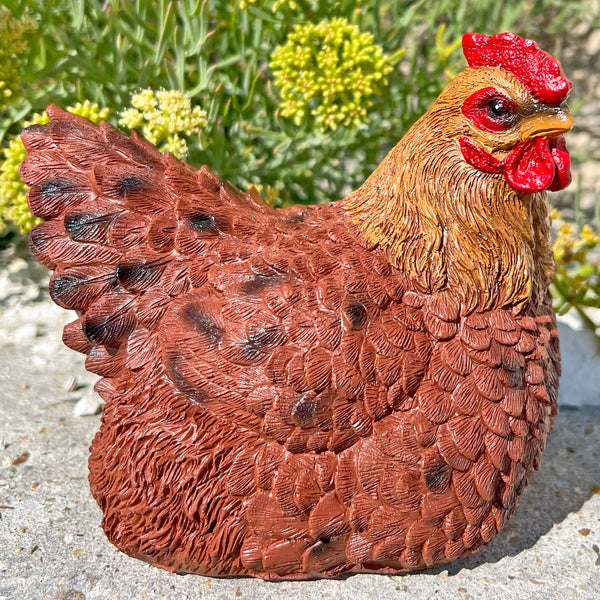 Brown Chicken Garden Bird Ornament