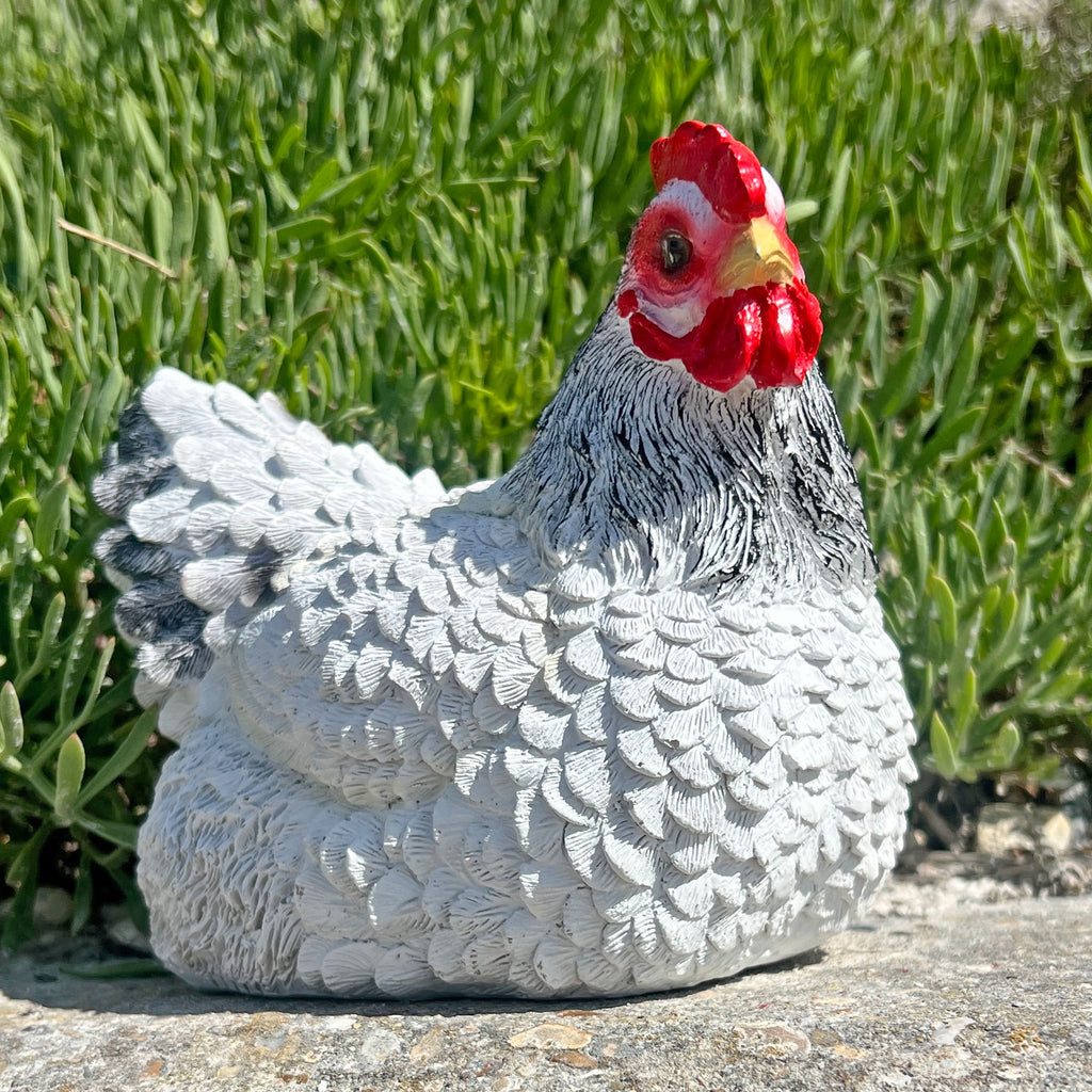 White Chicken Garden Bird Ornament Statue