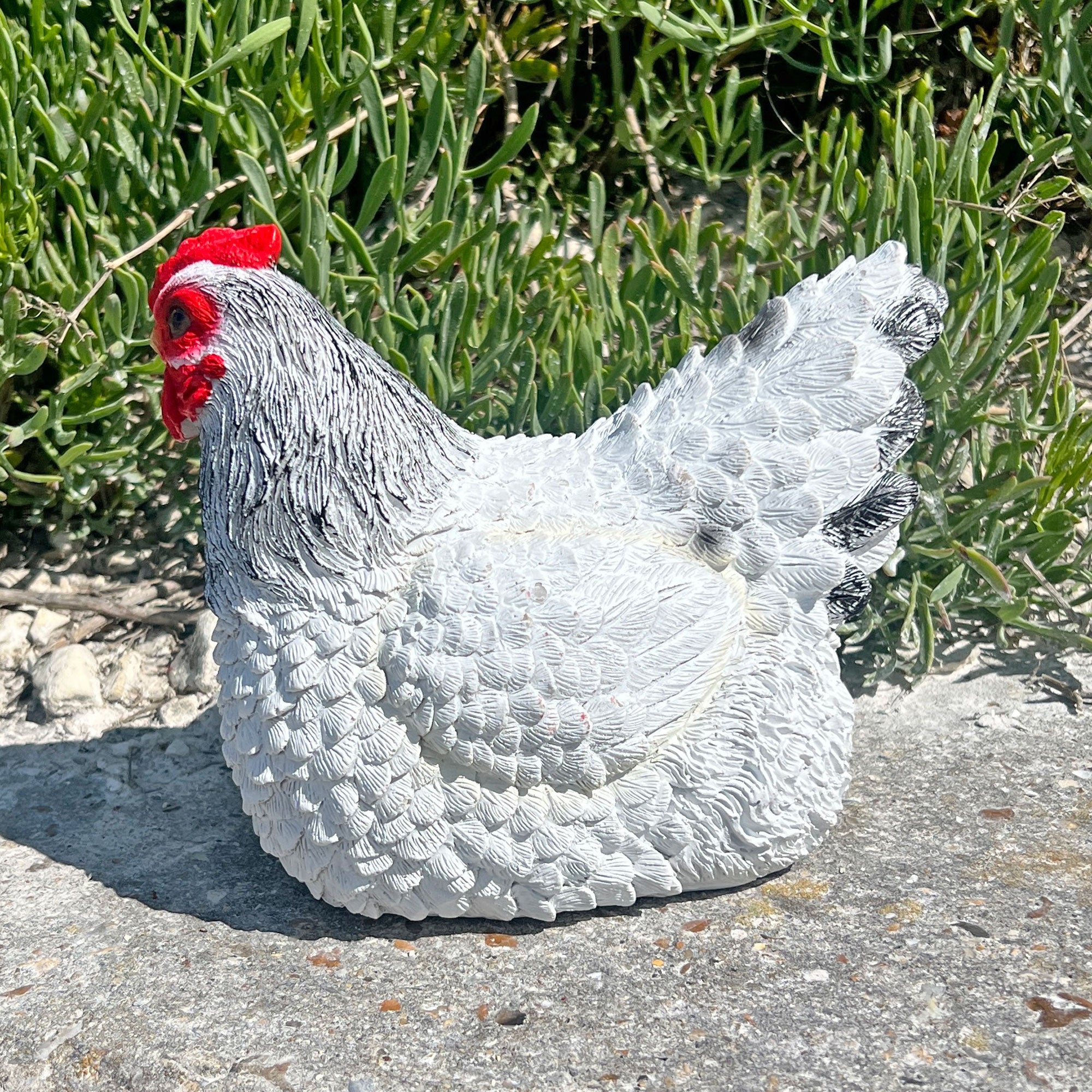 White Chicken Garden Bird Ornament Statue