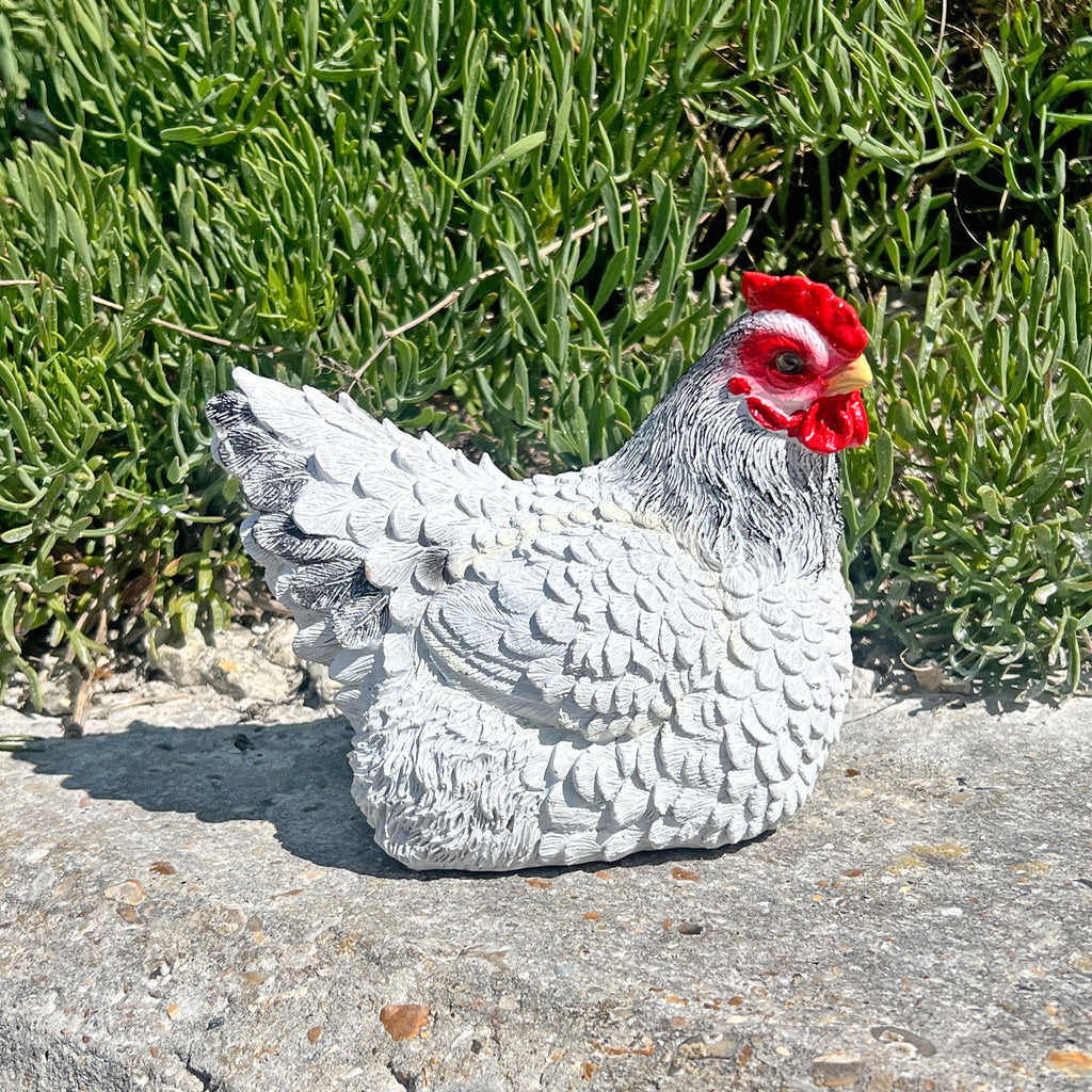 White Chicken Garden Bird Ornament Statue
