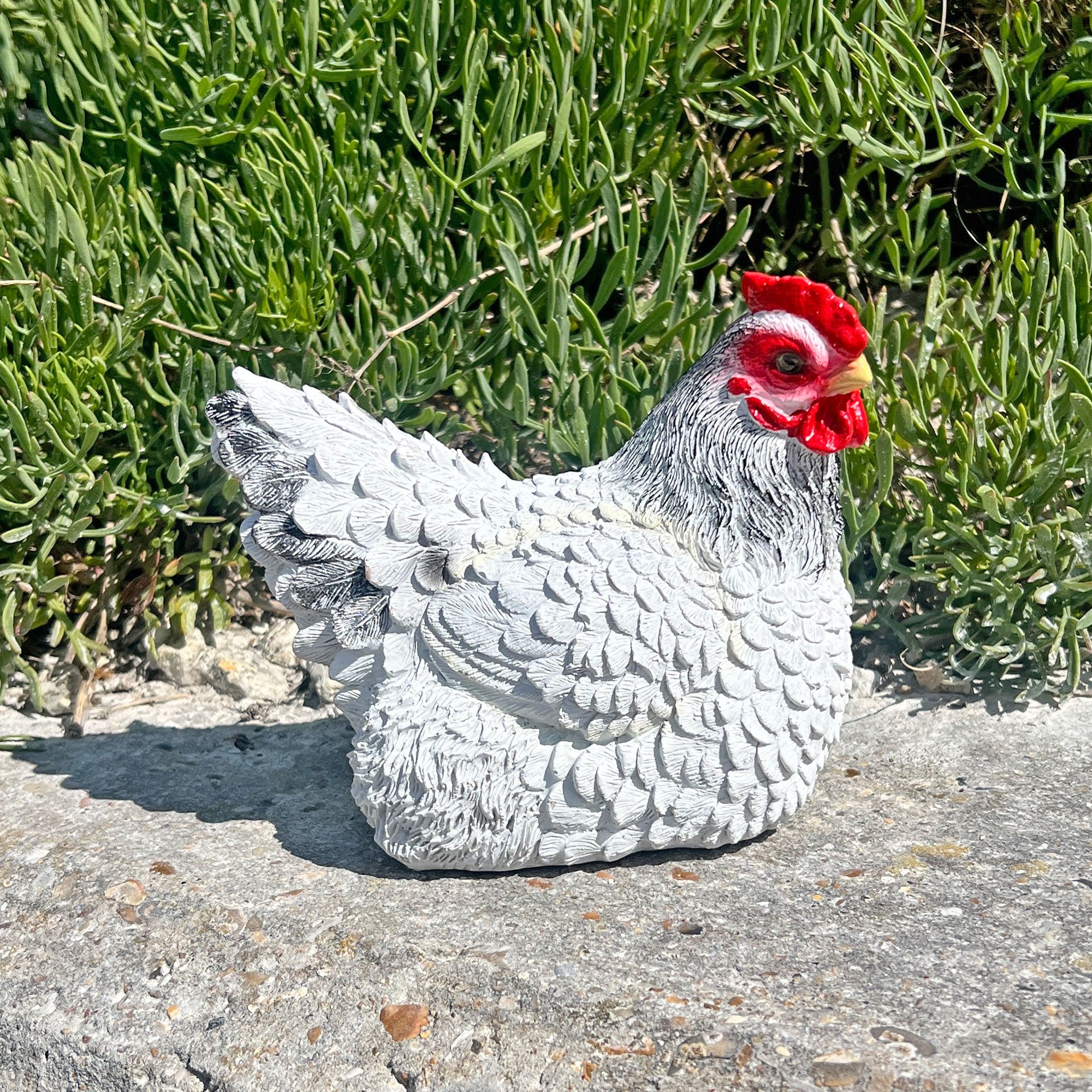 White Chicken Garden Bird Ornament Statue