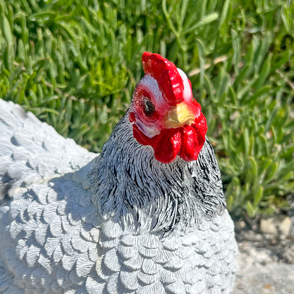 White Chicken Garden Bird Ornament Statue