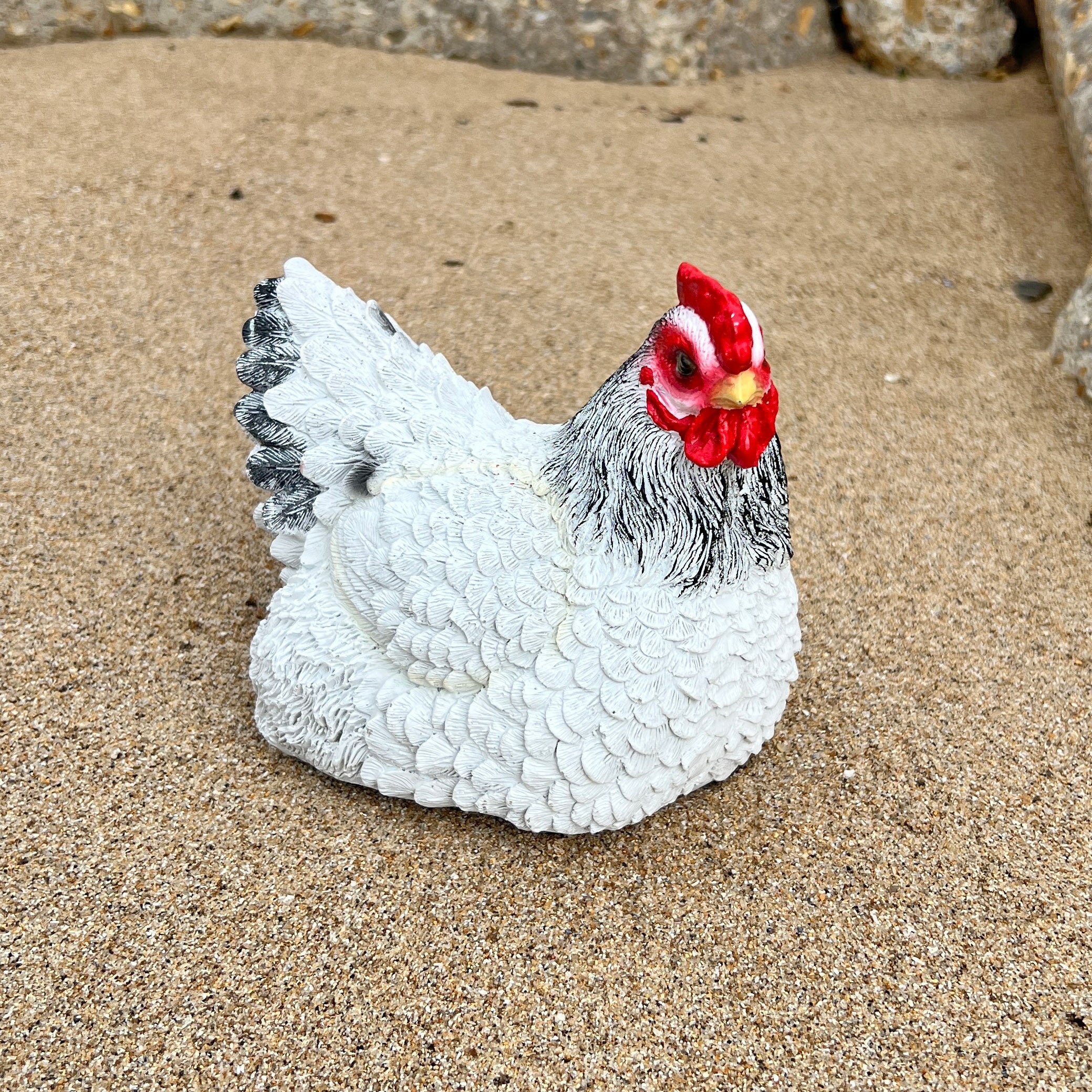 White Chicken Garden Bird Ornament Statue
