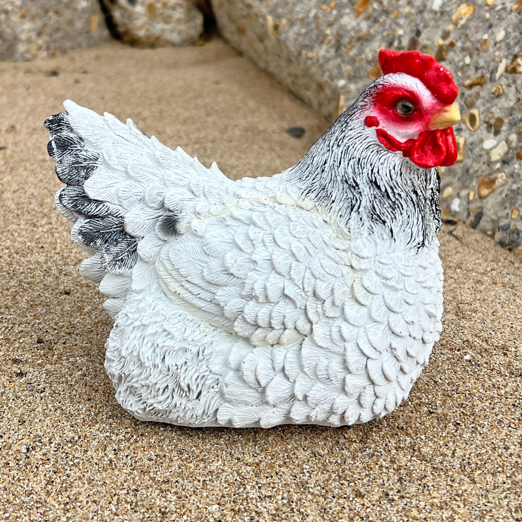 White Chicken Garden Bird Ornament Statue