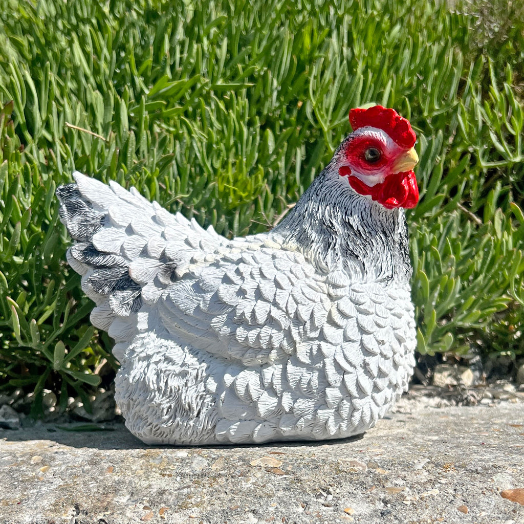 White Chicken Garden Bird Ornament Statue