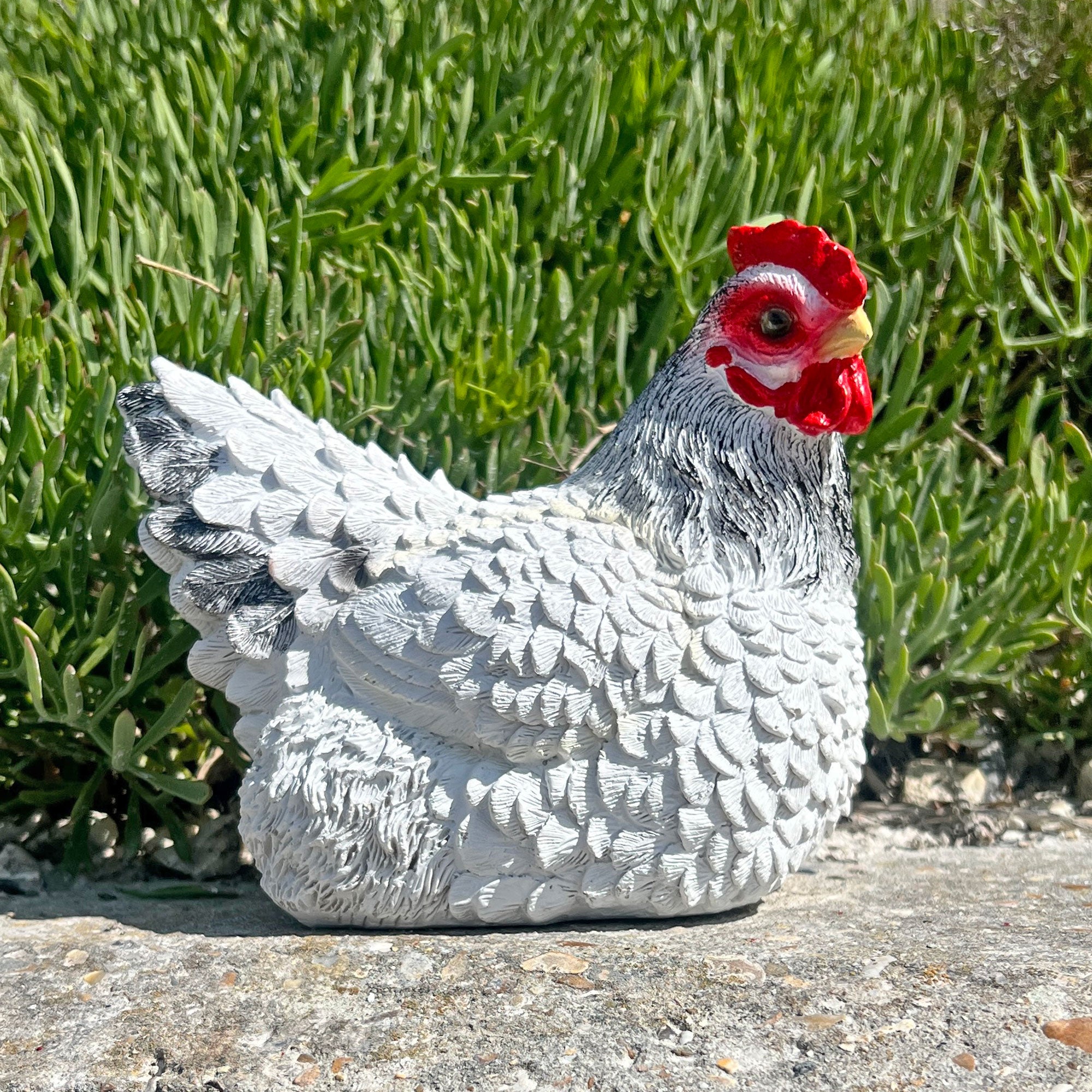 White Chicken Garden Bird Ornament Statue
