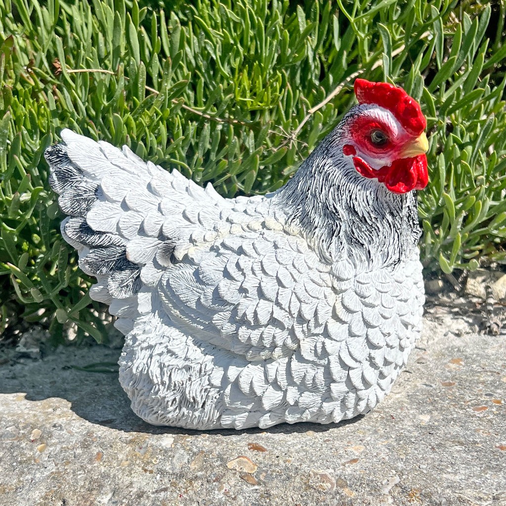 White Chicken Garden Bird Ornament Statue