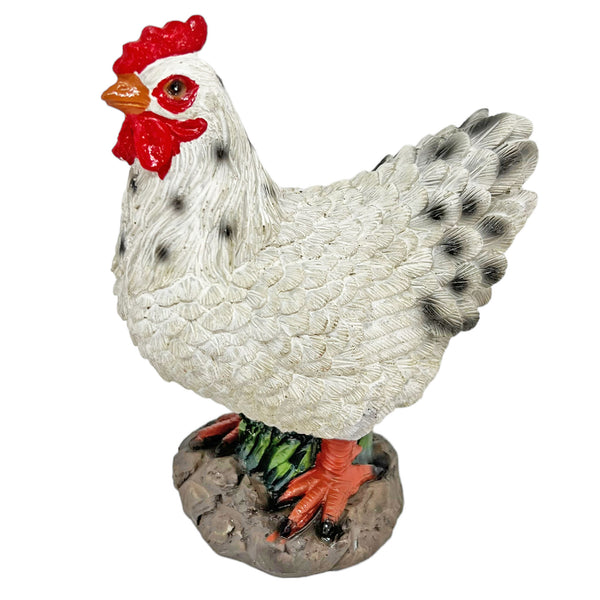 White Chicken Garden Bird Ornament