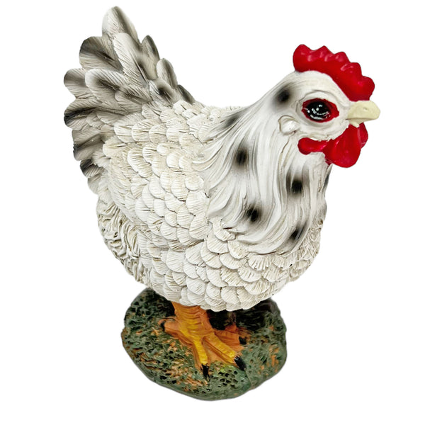 White Garden Chicken Ornament