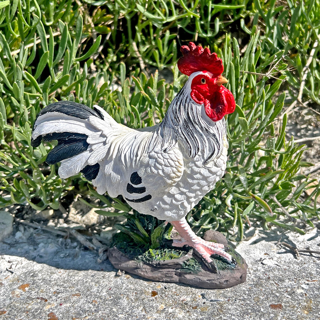White Cockerel Bird Garden Animal Ornament