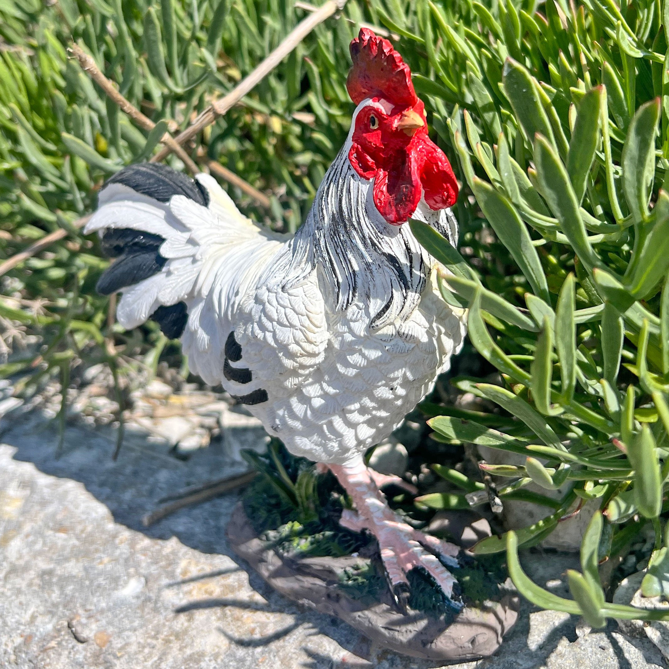White Cockerel Bird Garden Animal Ornament