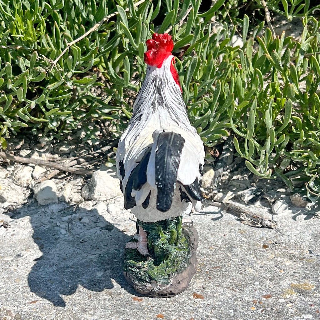 White Cockerel Bird Garden Animal Ornament