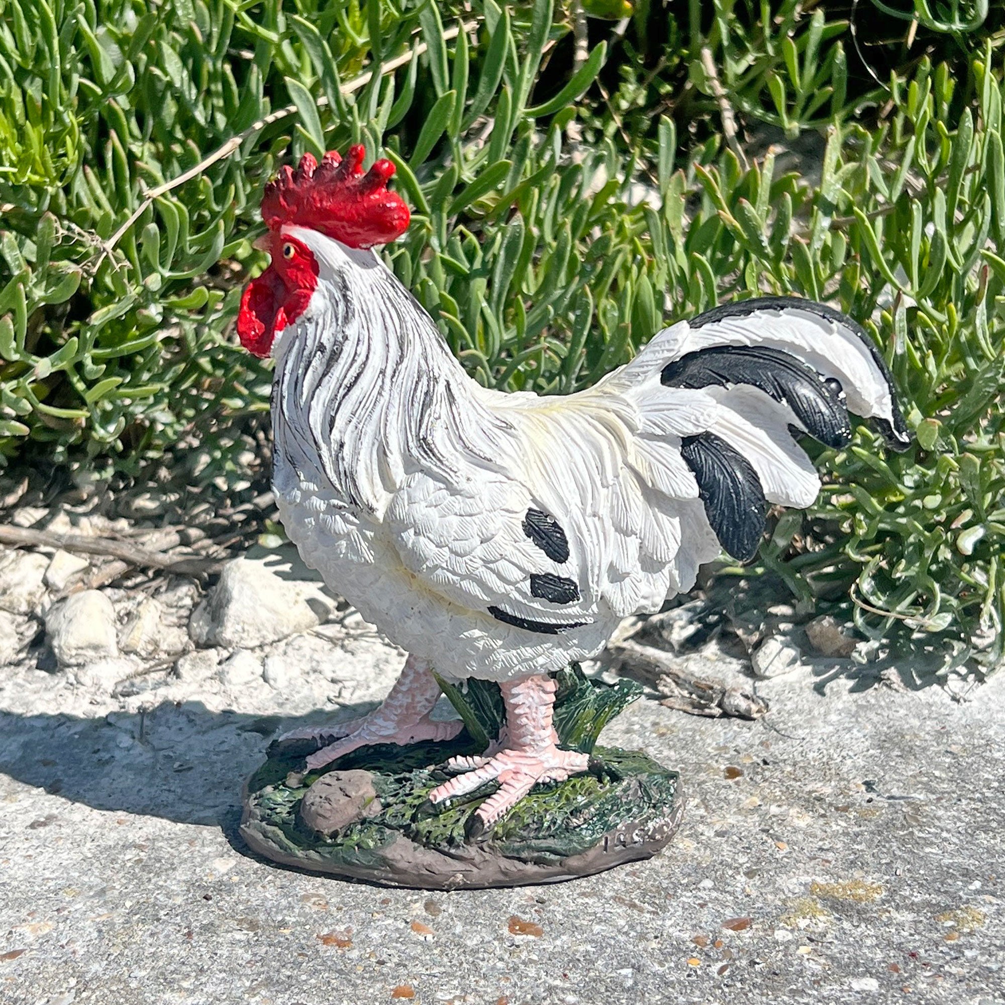 White Cockerel Bird Garden Animal Ornament