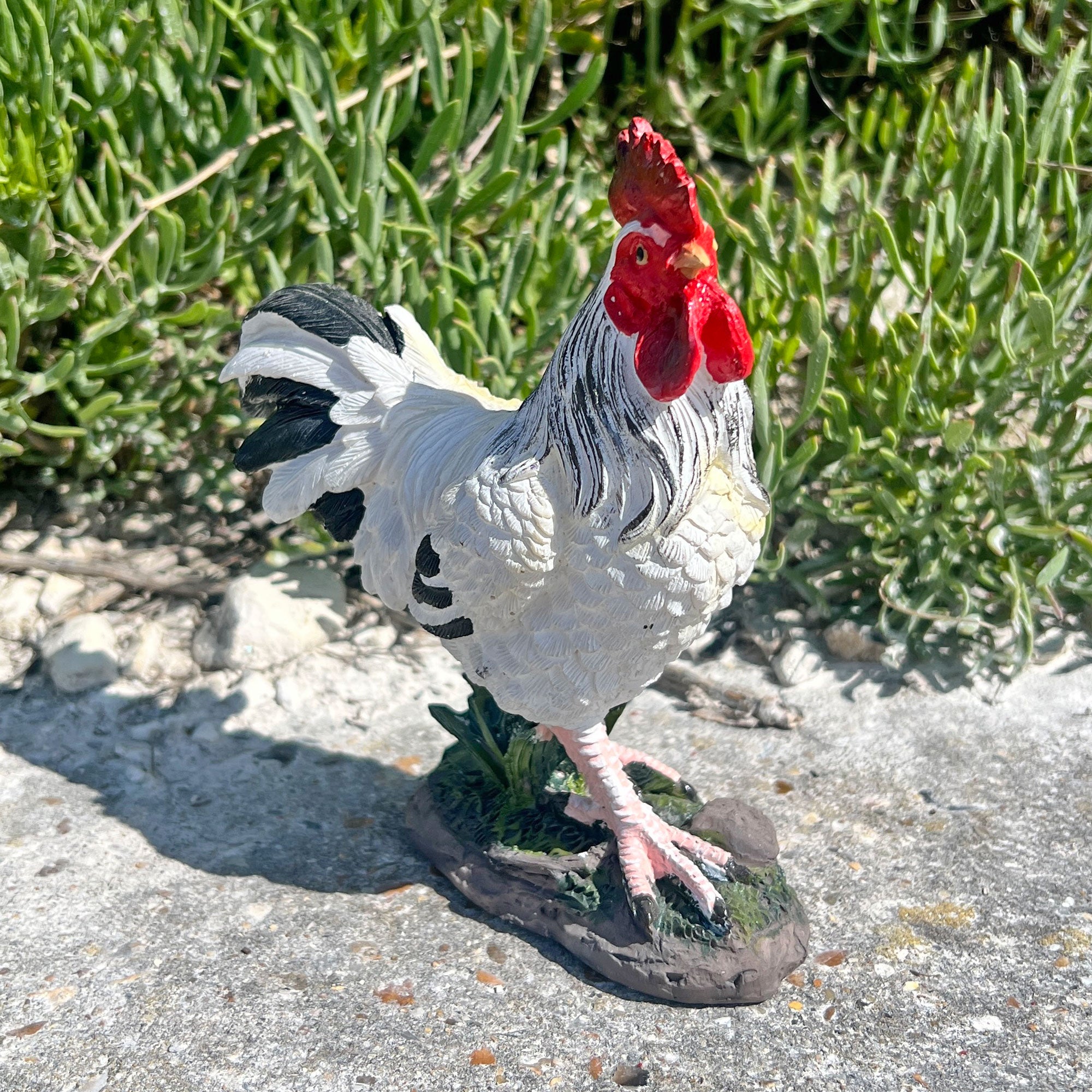 White Cockerel Bird Garden Animal Ornament