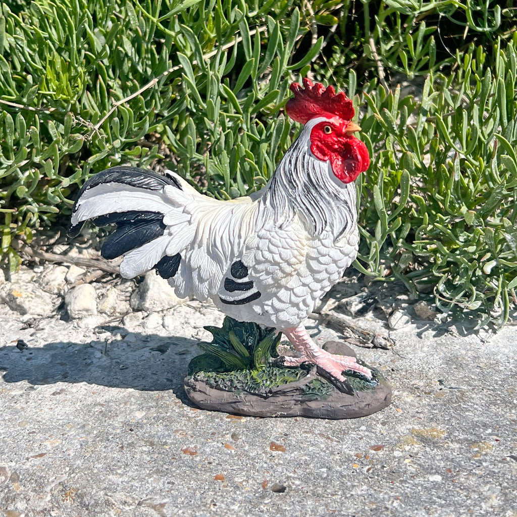 White Cockerel Bird Garden Animal Ornament