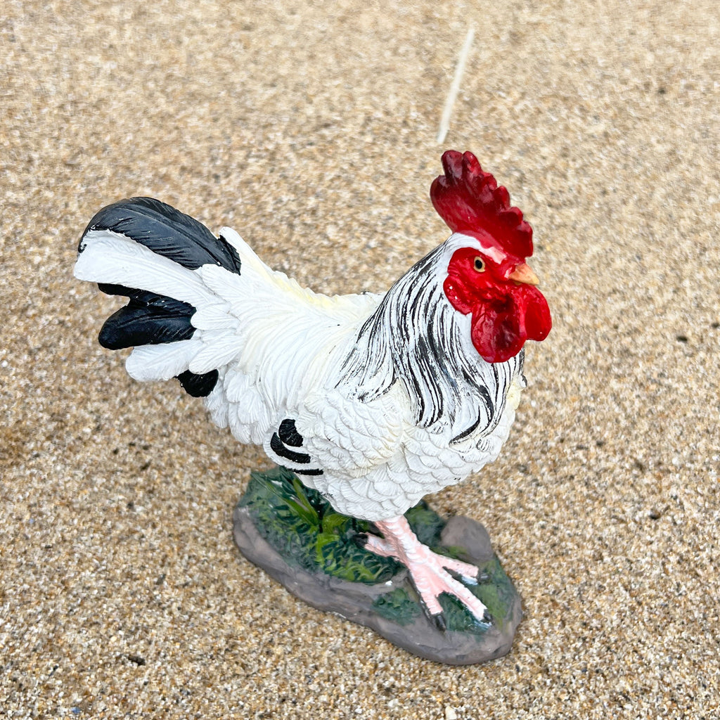 White Cockerel Bird Garden Animal Ornament