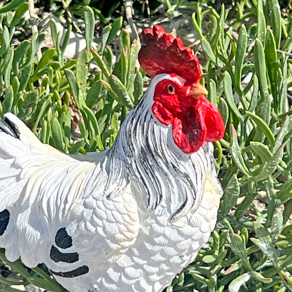 White Cockerel Bird Garden Animal Ornament