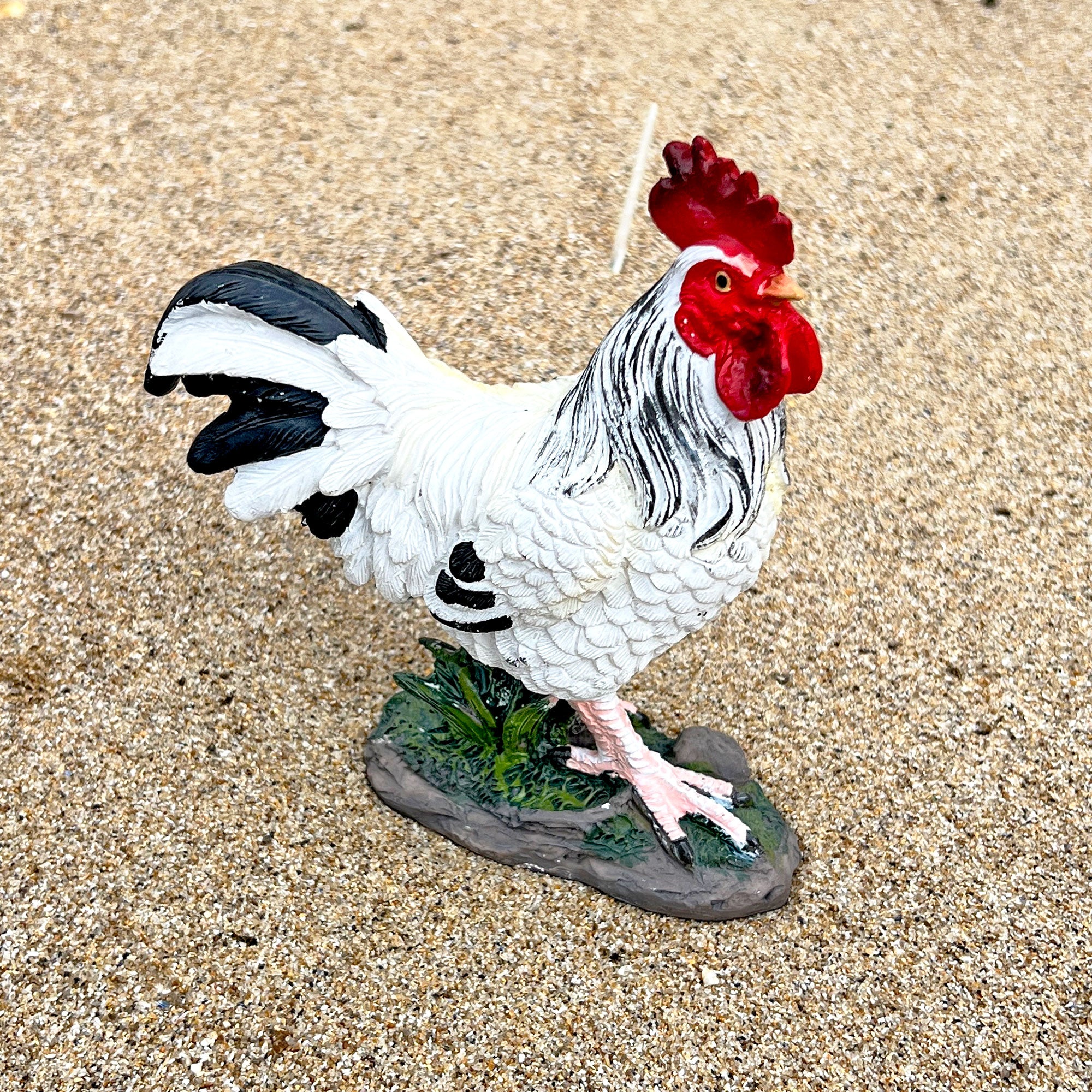 White Cockerel Bird Garden Animal Ornament
