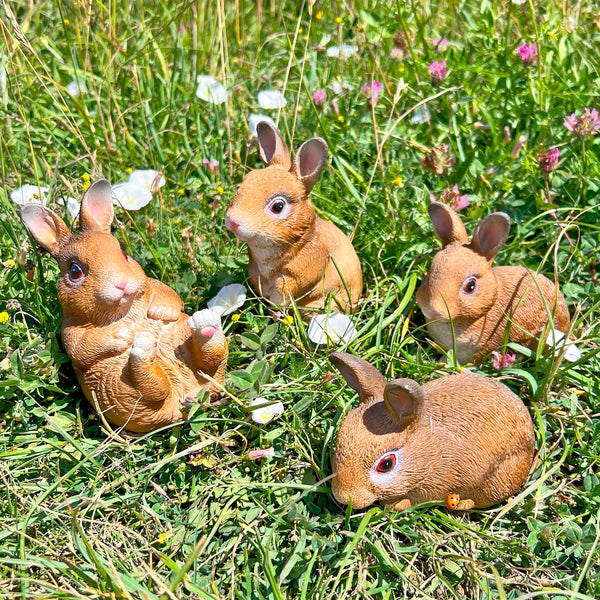 Set of 4 Medium Rabbit Garden Animal Ornaments