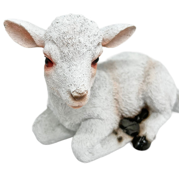 Laying Lamb Garden Animal Ornament